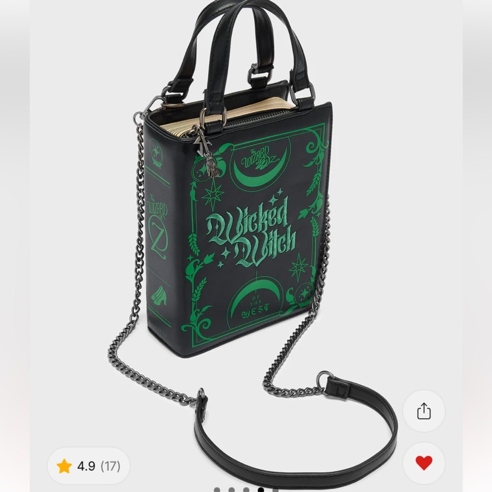 🏷️ BNWT Wizard of Oz x Killstar Black Hardcover Book Style Bag w/Zipper